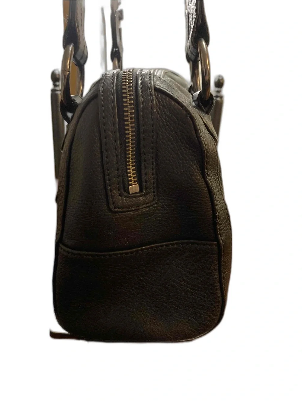 Kenneth Cole Reaction Textured Leather Front Center Zip Shoulder Bag